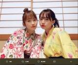川栄李奈のお団子ヘアに反響、木崎ゆりあと浴衣２ショットが「可愛い」