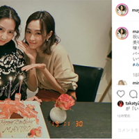 河北麻友子、桐谷美玲の誕生祝いに感謝　“みれまゆ”２ショット反響