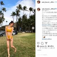 E-girls佐藤晴美、南国での水着オフショット