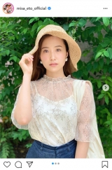 元乃木坂46・衛藤美彩、私服披露　透けトップス＆ハットの「夏」上品コーデ