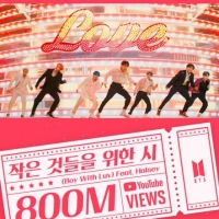 BTS「Boy With Luv （Feat. Halsey）」MVが８億再生を突破