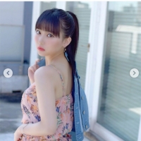 HKT48田中美久、花柄オールインワン＆キャミソールで夏らしく