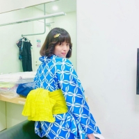 清野菜名、見返り浴衣姿