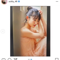 山内瑞葵、エアリーなオレンジワンピ