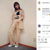 桐谷美玲、スタイリッシュなセットアップ
