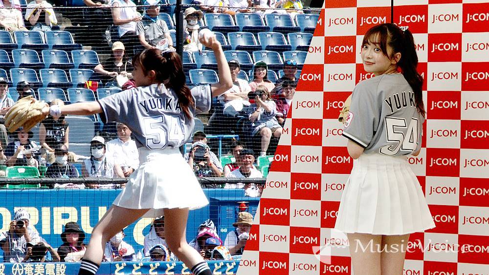 キャスター菊池柚花が始球式、ノーバンならずも「幸せ」　澤村投手を女房役にリベンジ誓う