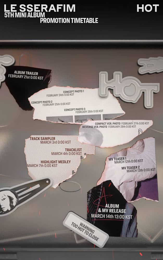 LE SSERAFIM、5th Mini Album「HOT」プロモーションタイムテーブル公開