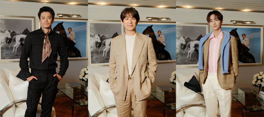 江口洋介＆小栗旬＆野村康太、クラシックな装いでダンディに　軽井沢訪問